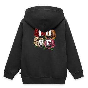 Déclaration de roses d'amour de l'idée de déclaration de déclaration d'amour - Sweat Premium à capuche enfant bio - noir - Dos - AI Model Kid Male (0cm)