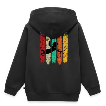 Cupidon de style rétro vintage | Cadeau Saint Valentin - Sweat Premium à capuche enfant bio - noir - Dos - AI Model Kid Male (0cm)