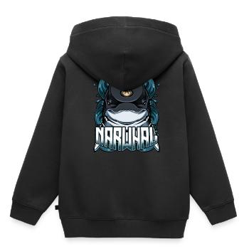 Cool Narwal Trendy Meeresbewohner Wale Geschenk - Kinder Premium Organic Hoodie - Schwarz - Hinten - AI Model Kid Male (0cm)