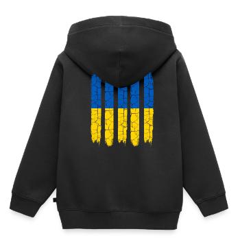 Trendy Ukraine Nationalfarben Modern Land Geschenk - Kinder Premium Organic Hoodie - Schwarz - Hinten - AI Model Kid Male (0cm)