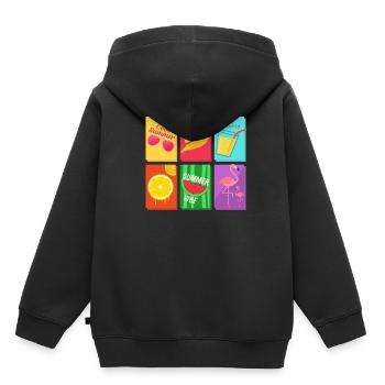 été - Sweat Premium à capuche enfant bio - noir - Dos - AI Model Kid Male (0cm)