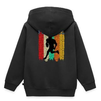 Vintage Retro Style American Football Geschenkidee - Kinder Premium Organic Hoodie - Schwarz - Hinten - AI Model Kid Male (0cm)