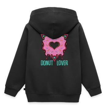 Donut Lover | Candy Zuckerguss Backwaren Geschenk - Kinder Premium Organic Hoodie - Schwarz - Hinten - AI Model Kid Male (0cm)