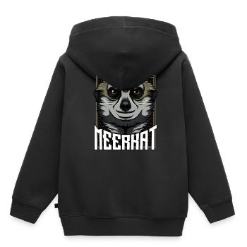 Suricate visage Amour des animaux - Sweat Premium à capuche enfant bio - noir - Dos - AI Model Kid Male (0cm)