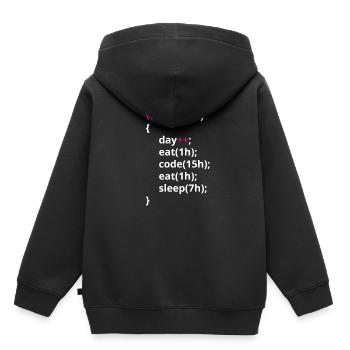 Les programmeurs mangent du code PHP drôle - Sweat Premium à capuche enfant bio - noir - Dos - AI Model Kid Male (0cm)