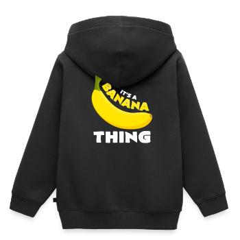 bananes - Sweat Premium à capuche enfant bio - noir - Dos - AI Model Kid Male (0cm)