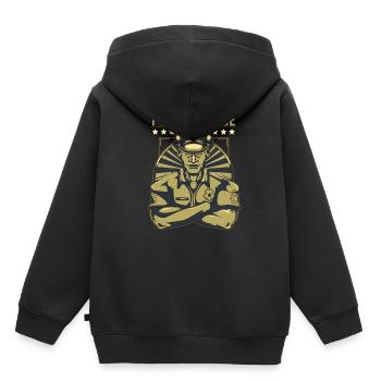 police - Sweat Premium à capuche enfant bio - noir - Dos - AI Model Kid Male (0cm)