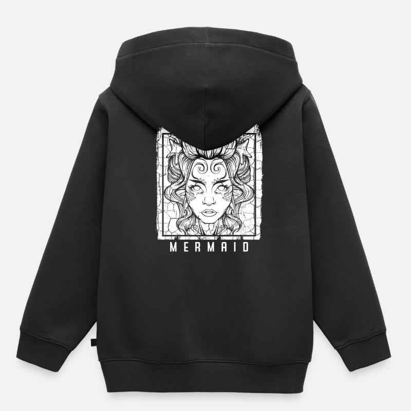 sirènes - Sweat Premium à capuche enfant bio - noir