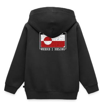 Groenland - Sweat Premium à capuche enfant bio - noir - Dos - AI Model Kid Male (0cm)