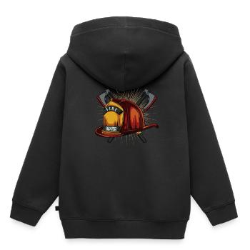 fire Department - Kids Premium Organic Hoodie - black - Back - AI Model Kid Male (0cm)