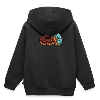 Donuts - Sweat Premium à capuche enfant bio - noir - Dos - AI Model Kid Male (0cm)