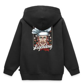 Chefkoch - Kinder Premium Organic Hoodie - Schwarz - Hinten - AI Model Kid Male (0cm)