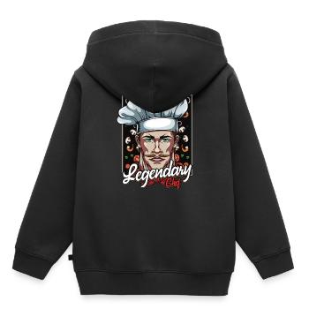 Idée cadeau Chef Chef Cuisine Cuisine - Sweat Premium à capuche enfant bio - noir - Dos - AI Model Kid Male (0cm)