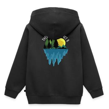 Recyclage Protection de l'environnement Cadeau Mondial Sauver l'environnement - Sweat Premium à capuche enfant bio - noir - Dos - AI Model Kid Male (0cm)