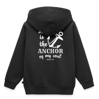 Jesus - Kinder Premium Organic Hoodie - Schwarz - Hinten - AI Model Kid Male (0cm)