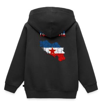 République fédérale de Yougoslavie pays contour cadeau - Sweat Premium à capuche enfant bio - noir - Dos - AI Model Kid Male (0cm)