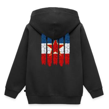 Trendy Jugoslawien Cool Nationalfarben Geschenk - Kinder Premium Organic Hoodie - Schwarz - Hinten - AI Model Kid Male (0cm)