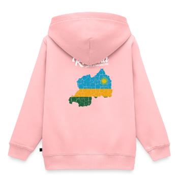 Ruanda - Kinder Premium Organic Hoodie - Rosa - Hinten - AI Model Kid Female (0cm)