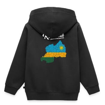 Rwanda - Sweat Premium à capuche enfant bio - noir - Dos - AI Model Kid Male (0cm)