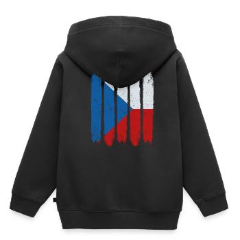 République Tchèque - Sweat Premium à capuche enfant bio - noir - Dos - AI Model Kid Male (0cm)