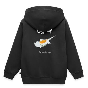 Chypre - Sweat Premium à capuche enfant bio - noir - Dos - AI Model Kid Male (0cm)