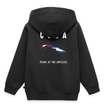 Cuba - Sweat Premium à capuche enfant bio - noir - Dos - AI Model Kid Male (0cm)