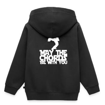Gitarrist - Kinder Premium Organic Hoodie - Schwarz - Hinten - AI Model Kid Male (0cm)