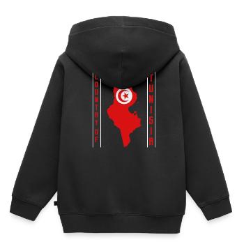 Tunisie - Sweat Premium à capuche enfant bio - noir - Dos - AI Model Kid Male (0cm)