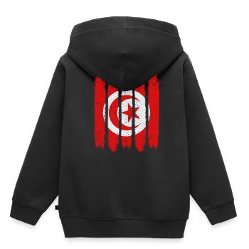 Tunisie - Sweat Premium à capuche enfant bio - noir - Dos - AI Model Kid Male (0cm)