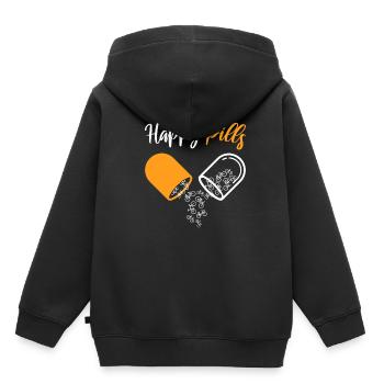 Happy Pills Fahrrad Rennrad - Kinder Premium Organic Hoodie - Schwarz - Hinten - AI Model Kid Male (0cm)