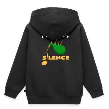 Dudelsack - Kinder Premium Organic Hoodie - Schwarz - Hinten - AI Model Kid Male (0cm)