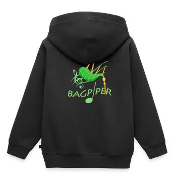 Dudelsack - Kinder Premium Organic Hoodie - Schwarz - Hinten - AI Model Kid Male (0cm)