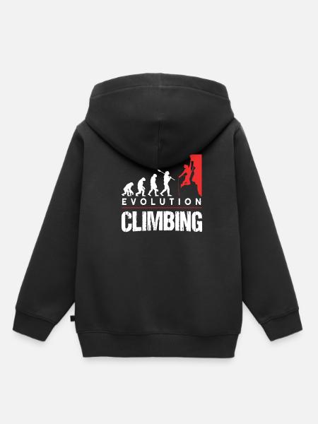 Climbing Evolution Klettern Boulderer - Kinder Premium Organic Hoodie - Schwarz