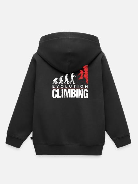 Klettern Evolution - Kinder Premium Organic Hoodie - Schwarz