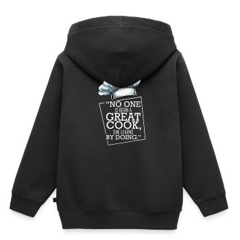 Chefkoch - Kinder Premium Organic Hoodie - Schwarz - Hinten - AI Model Kid Male (0cm)
