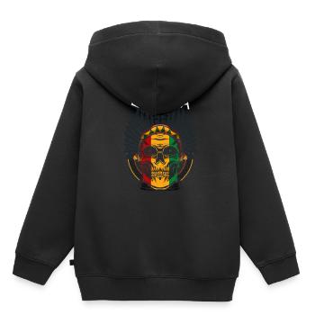 Guinée - Sweat Premium à capuche enfant bio - noir - Dos - AI Model Kid Male (0cm)