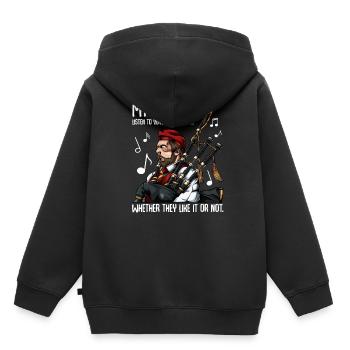 Dudelsack - Kinder Premium Organic Hoodie - Schwarz - Hinten - AI Model Kid Male (0cm)