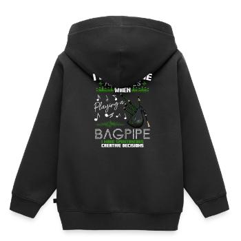 Dudelsack - Kinder Premium Organic Hoodie - Schwarz - Hinten - AI Model Kid Male (0cm)