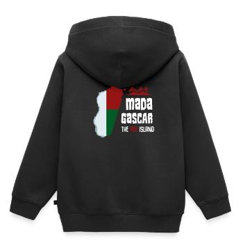 Madagascar - Sweat Premium à capuche enfant bio - noir - Dos - AI Model Kid Male (0cm)