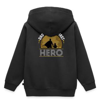 father and son - Kids Premium Organic Hoodie - black - Back - AI Model Kid Male (0cm)