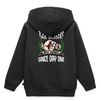 father and son - Kids Premium Organic Hoodie - black - Back - AI Model Kid Male (0cm)