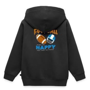 Football américain - Sweat Premium à capuche enfant bio - noir - Dos - AI Model Kid Male (0cm)