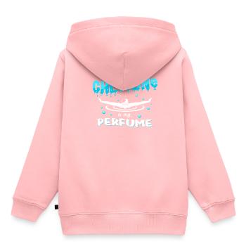 Schwimmen - Kinder Premium Organic Hoodie - Rosa - Hinten - AI Model Kid Female (0cm)