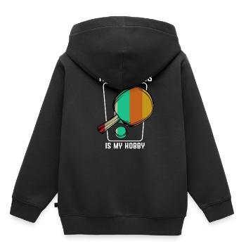 tennis de table - Sweat Premium à capuche enfant bio - noir - Dos - AI Model Kid Male (0cm)