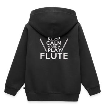 Flöten - Kinder Premium Organic Hoodie - Schwarz - Hinten - AI Model Kid Male (0cm)