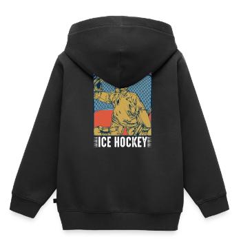Vintage Retro Style Cool Hockeytormann Geschenk - Kinder Premium Organic Hoodie - Schwarz - Hinten - AI Model Kid Male (0cm)