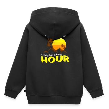 retraite - Sweat Premium à capuche enfant bio - noir - Dos - AI Model Kid Male (0cm)