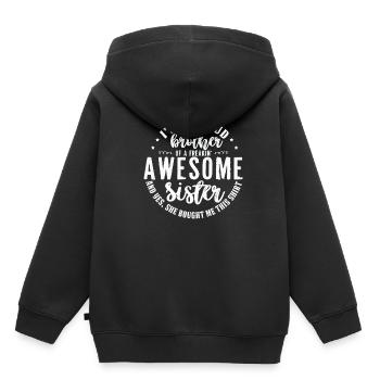 Frère et soeur - Sweat Premium à capuche enfant bio - noir - Dos - AI Model Kid Male (0cm)