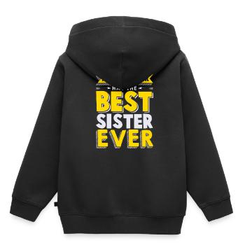 Frère et soeur - Sweat Premium à capuche enfant bio - noir - Dos - AI Model Kid Male (0cm)