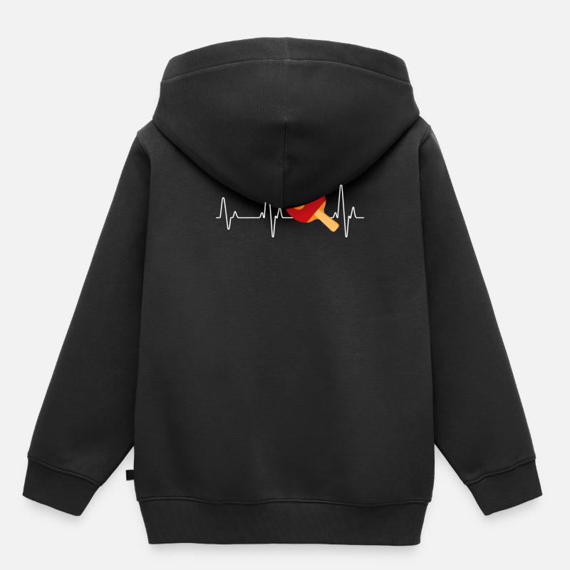 tennis de table - Sweat Premium à capuche enfant bio - noir